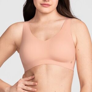 Honeylove Liftwear V/Neck Bra Wire Free Smoothing Sports Bra Rose Tan 3X NWT
